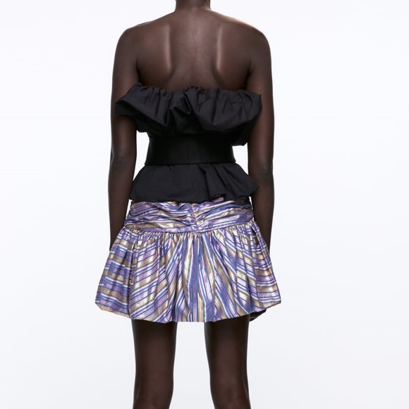 ✨HPx2✨ZARA Limited Edition STRIPED MINI SKIRT - Picture 4 of 7